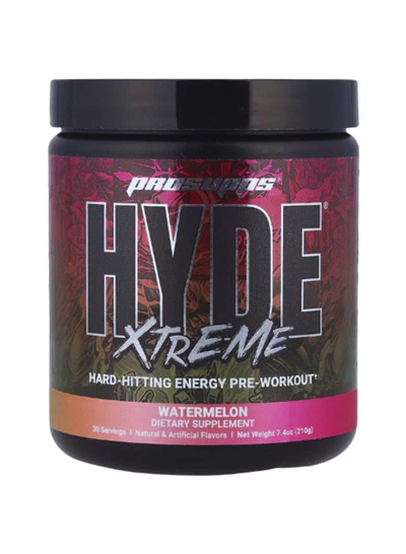 Hyde Xtreme High Stimulant Pre-Workout - Watermelon Rush - 30 Servings - Hardcore Energy & Strength Formula For Extreme Performance & Pump